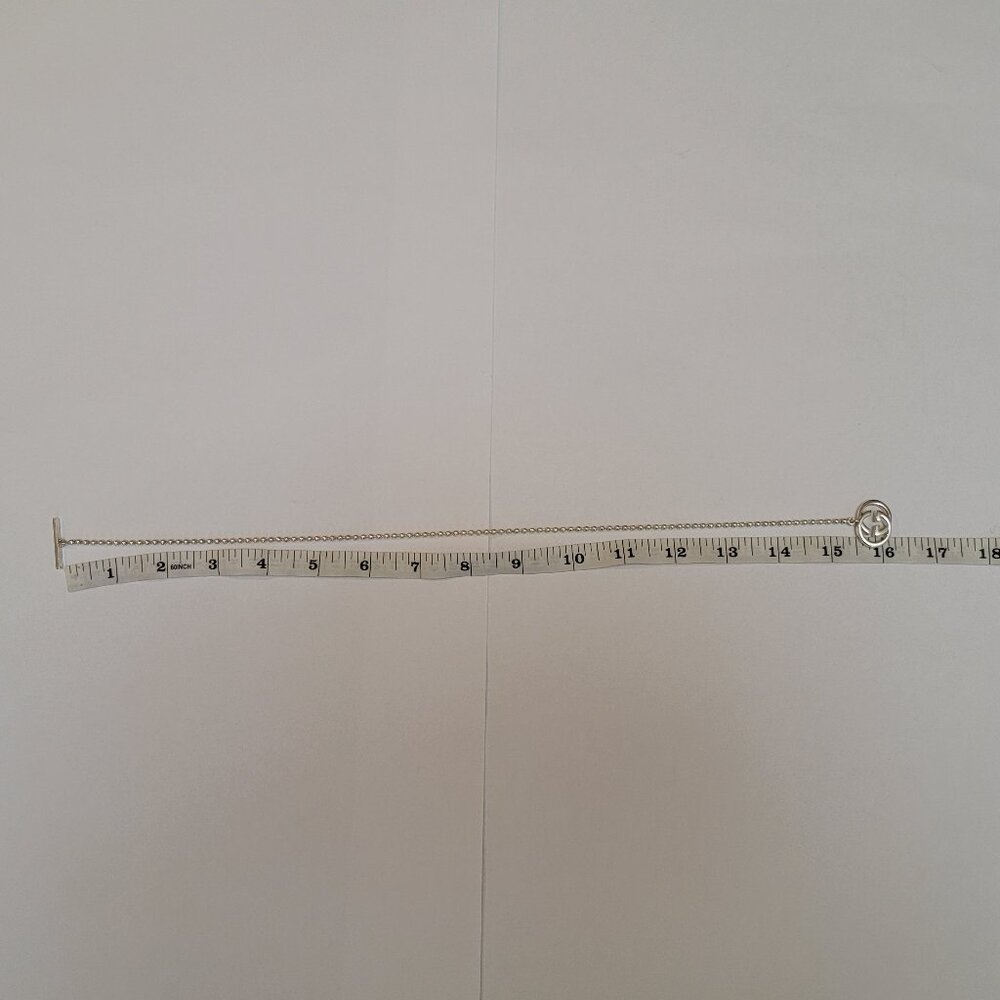GUCCI Sterling Silver Britt Double G Toggle Necklace - Picture 12 of 13
